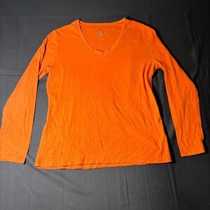 Gap T Shirt Womens 2XL Orange Cotton V Neck Casual Outdoor Everyday Wear Top
